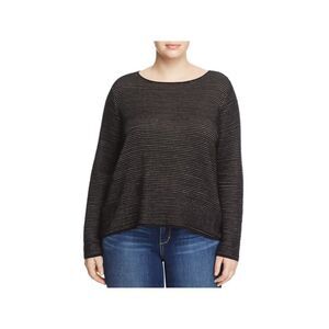 EILEEN FISHER Womens Black Long Sleeve Boat Neck Wear To Work Sweater Plus 1X
